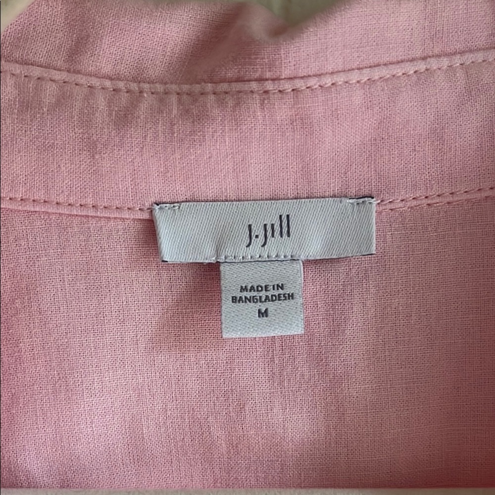 J.Jill Pink and Orange Ombre Button-Up Coastal Beach Lagen Look Shirt Sz Med - Picture 9 of 16
